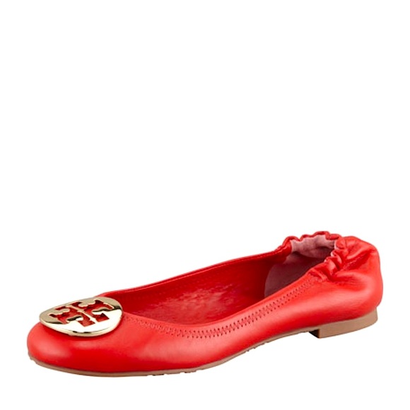 Tory Burch Lobster Red/Gold-626 Reva-Mestico Flat Ballet 12138006, Size 5.5 - Picture 9 of 16